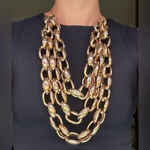 Kate Spade Gold Plated 3 Layer Chain Necklace